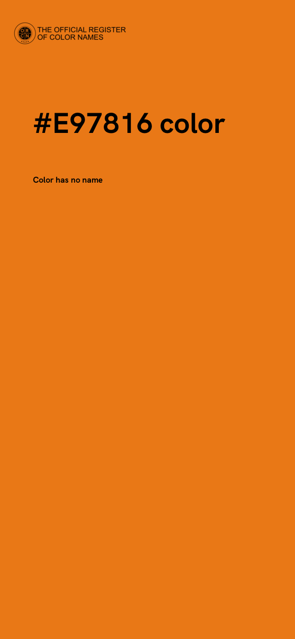 #E97816 color image