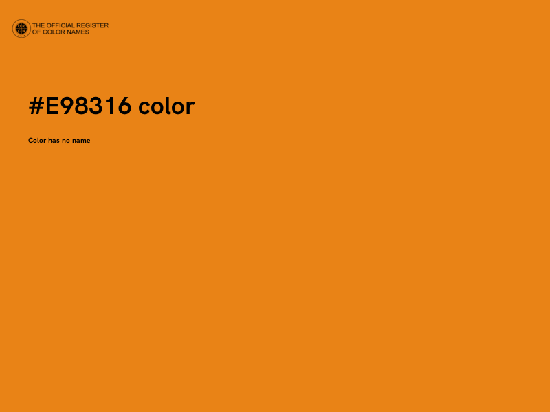 #E98316 color image