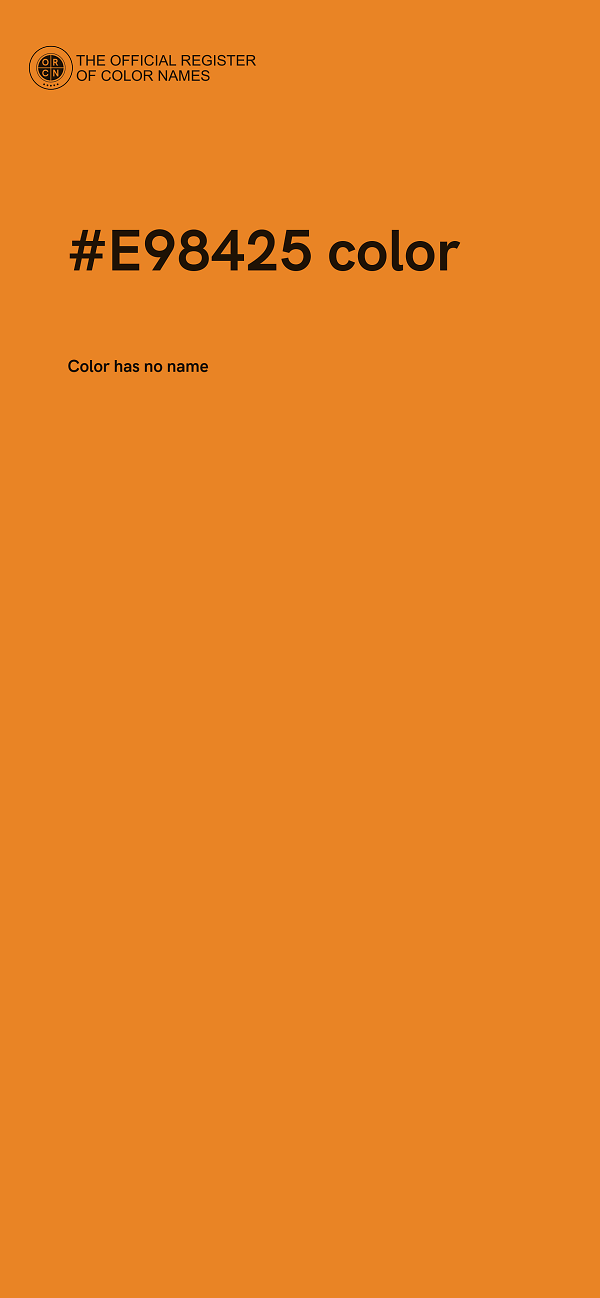 #E98425 color image