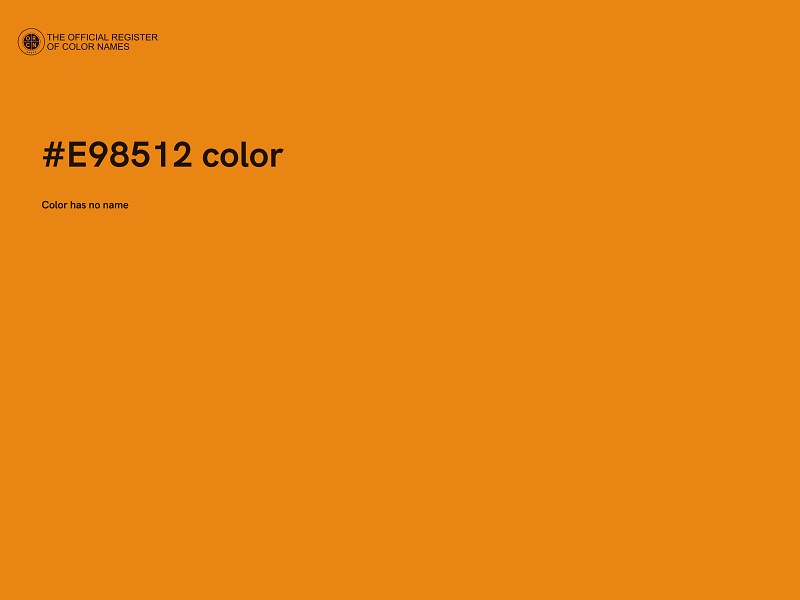 #E98512 color image