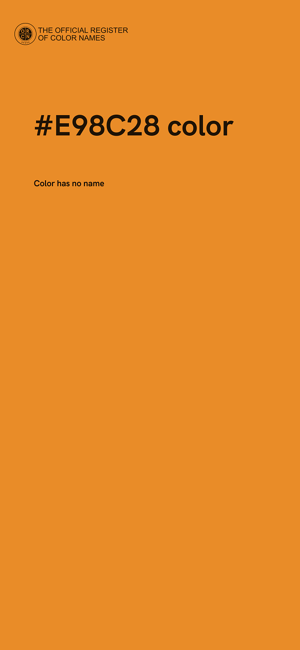 #E98C28 color image
