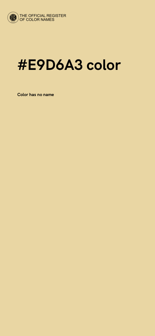 #E9D6A3 color image