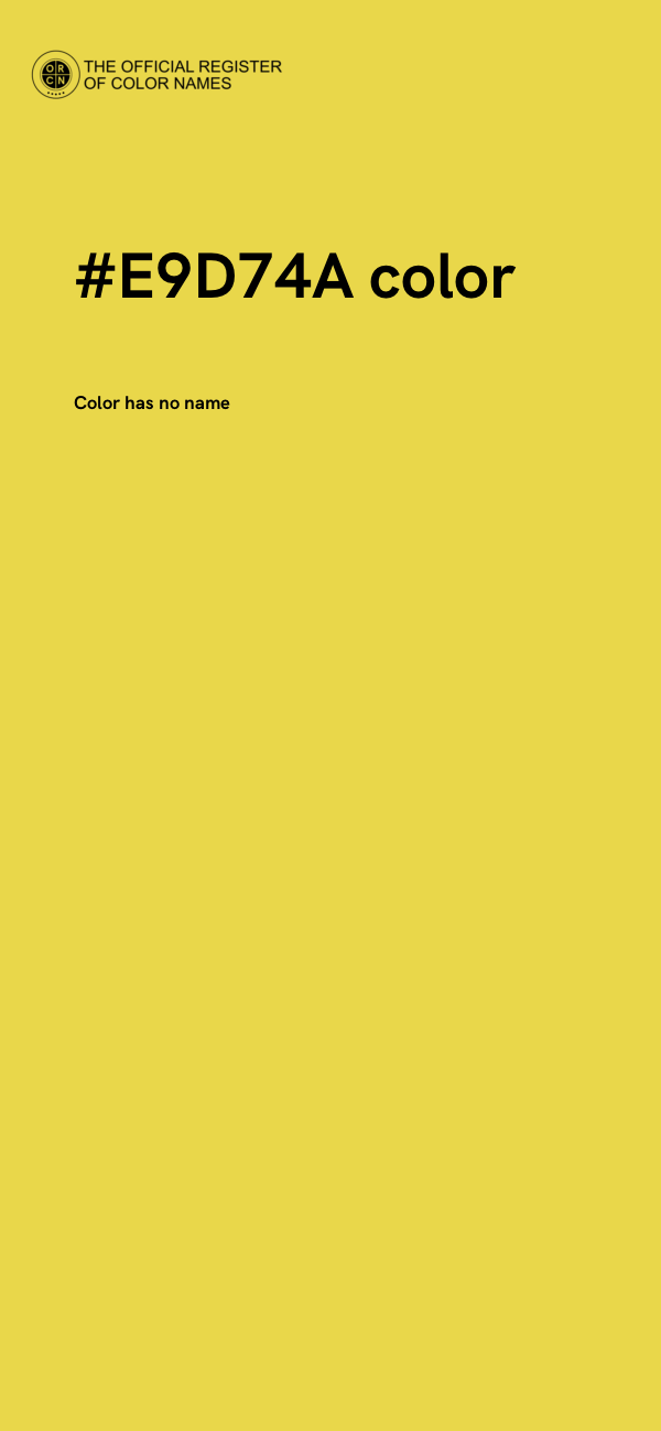 #E9D74A color image