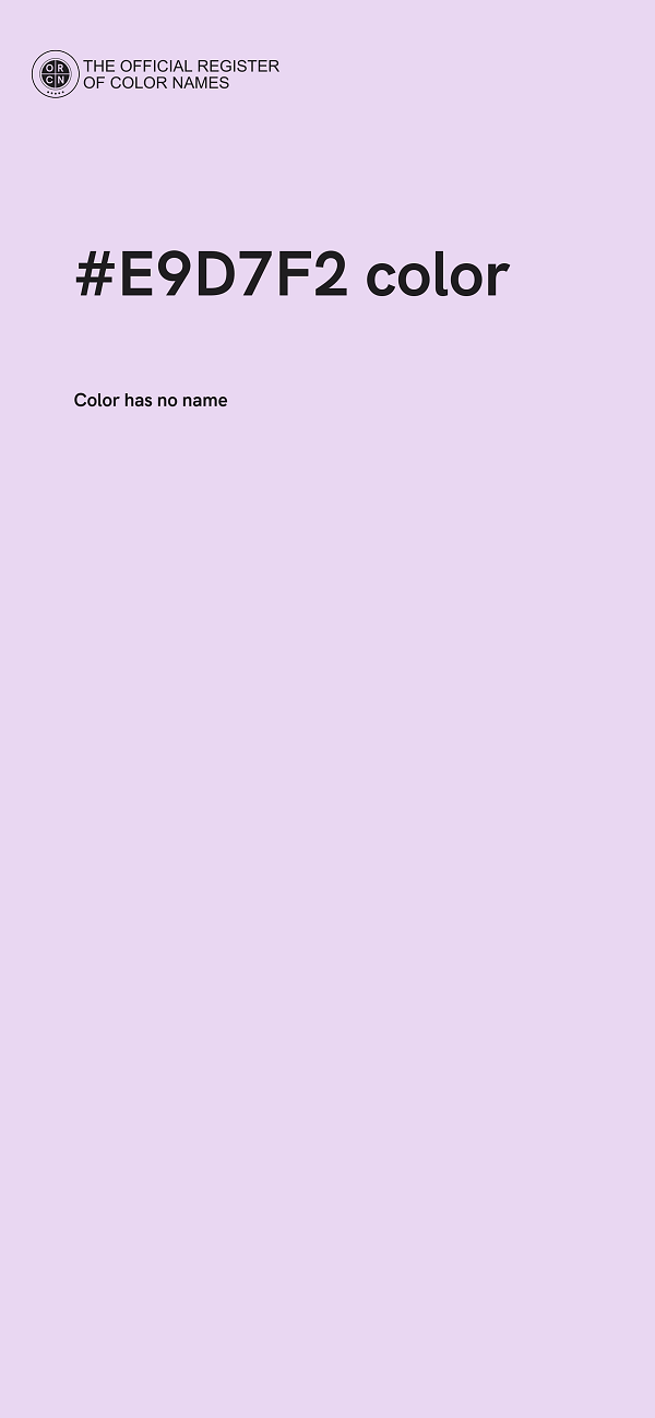 #E9D7F2 color image
