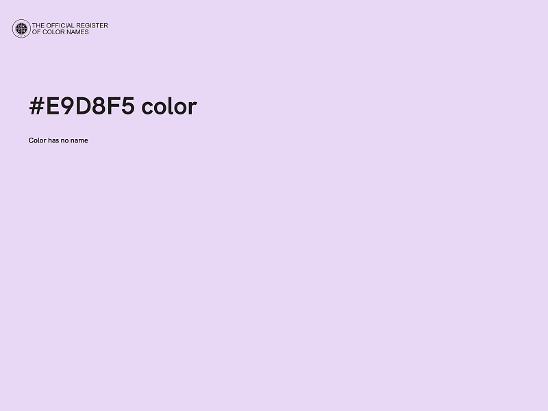 #E9D8F5 color image