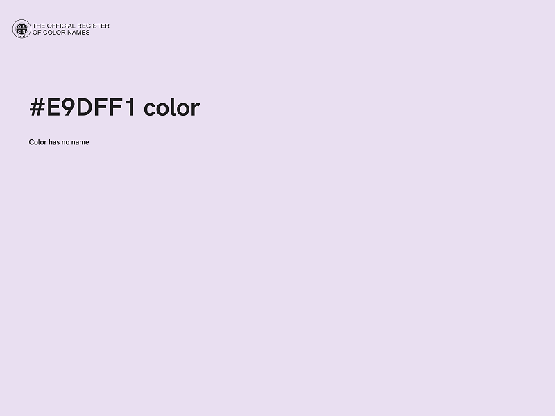 #E9DFF1 color image