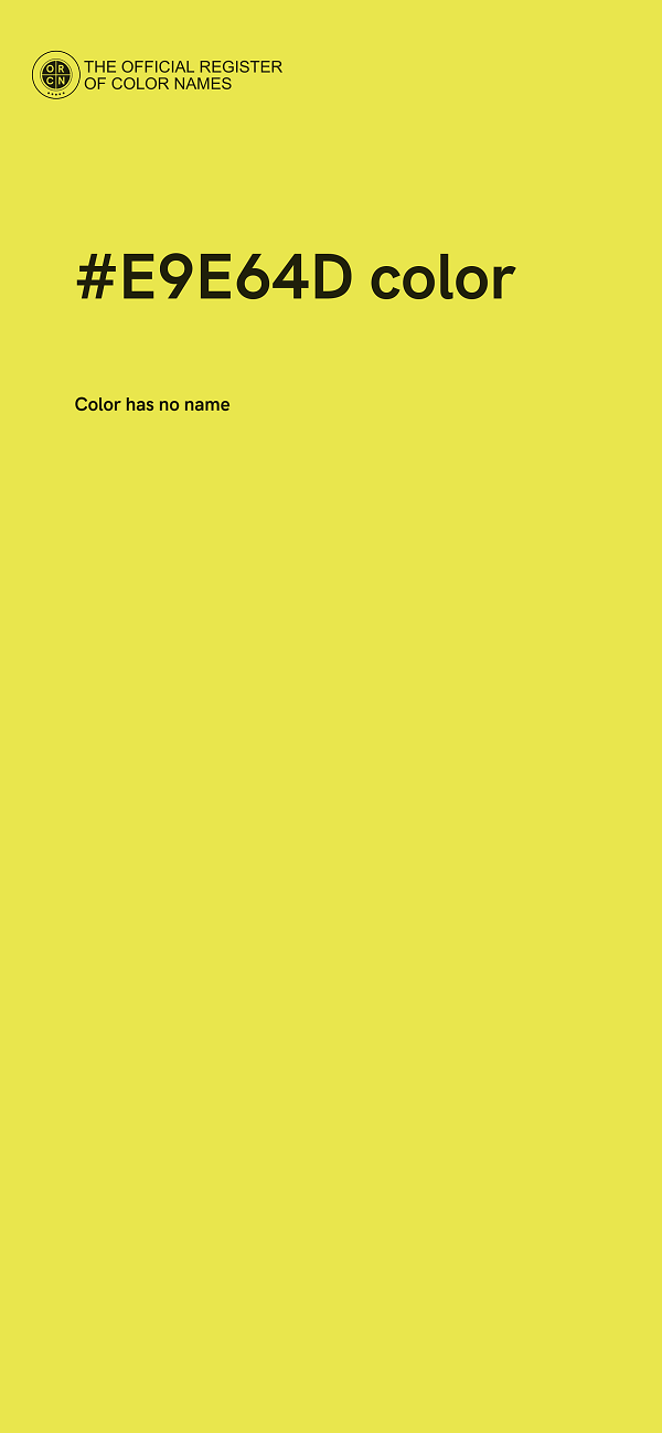 #E9E64D color image