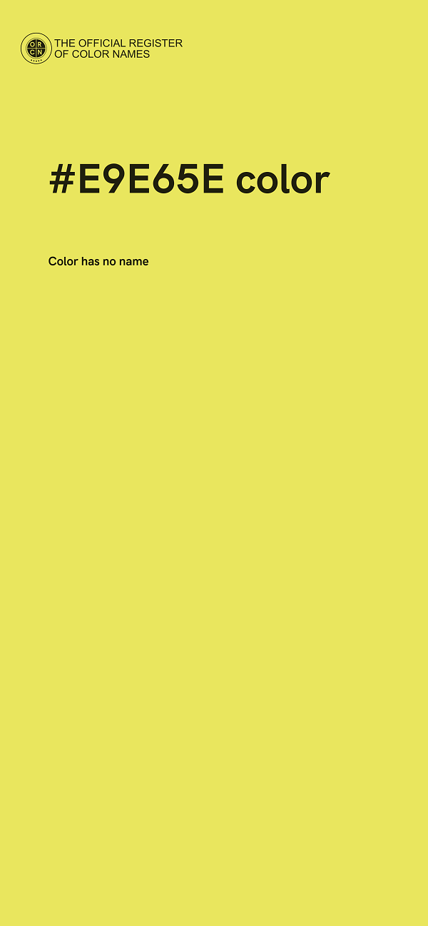 #E9E65E color image