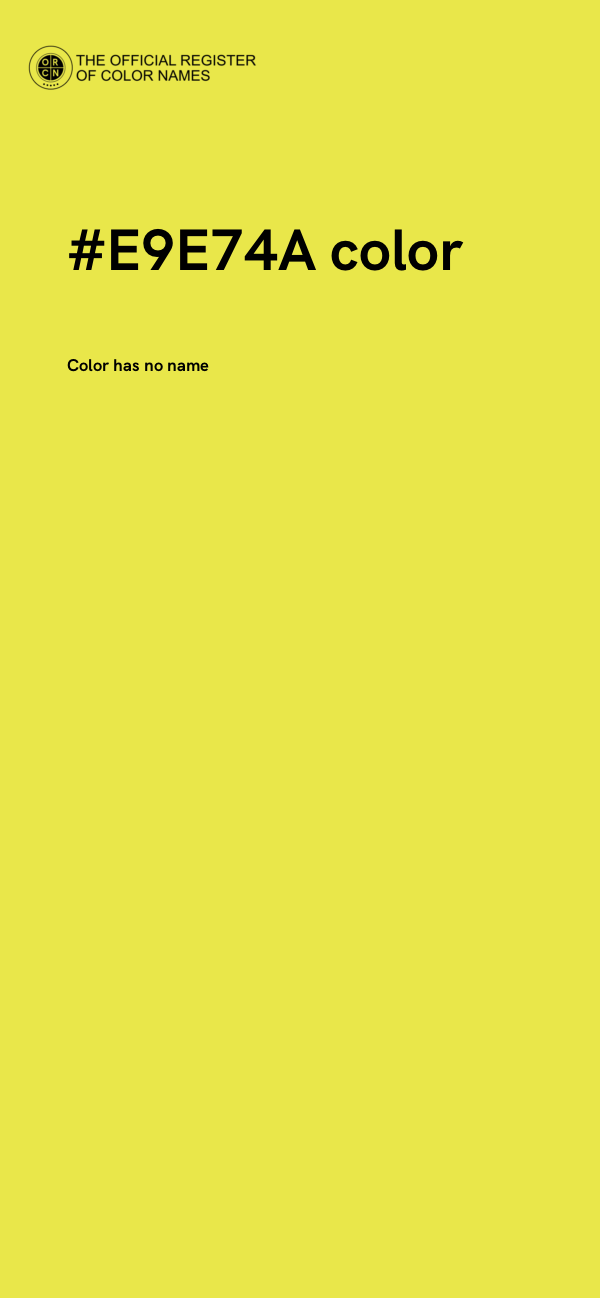 #E9E74A color image