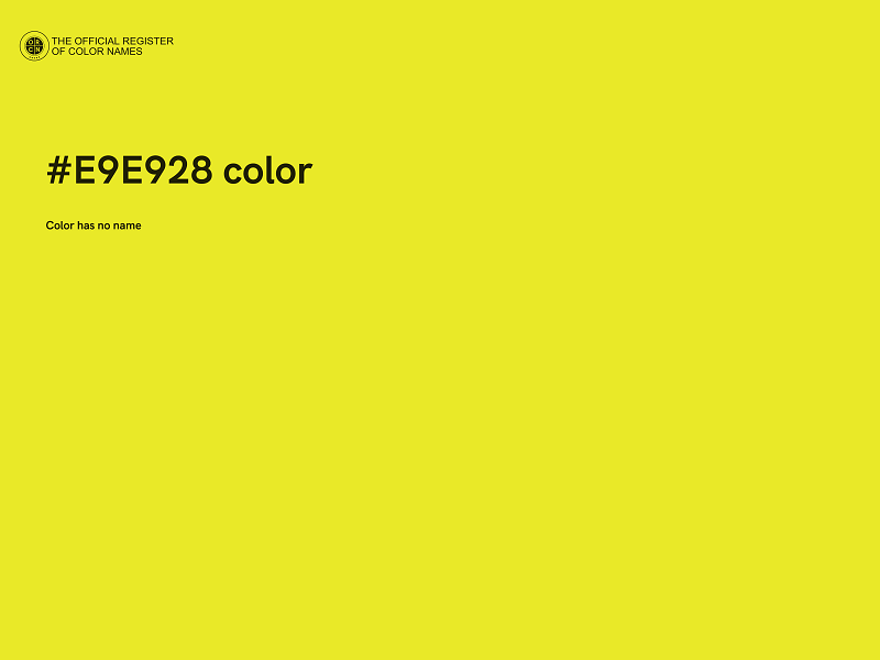 #E9E928 color image