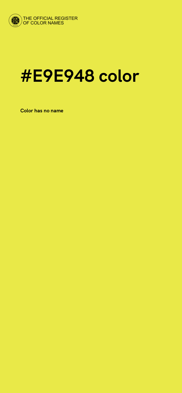 #E9E948 color image