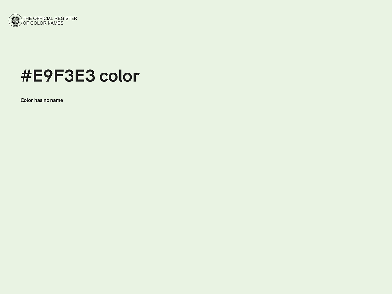 #E9F3E3 color image