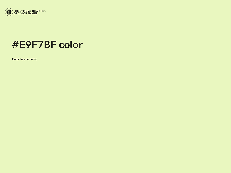#E9F7BF color image