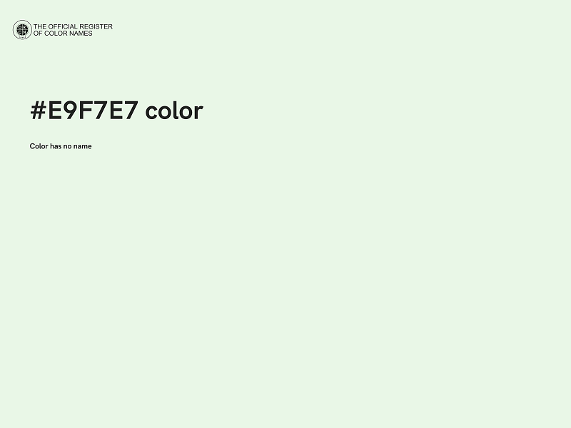 #E9F7E7 color image