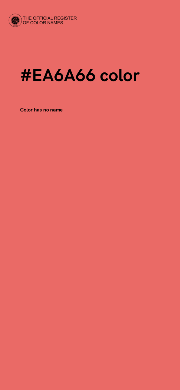 #EA6A66 color image