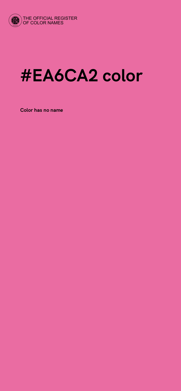 #EA6CA2 color image