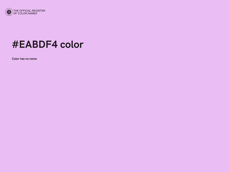 #EABDF4 color image