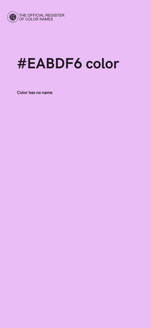 #EABDF6 color image