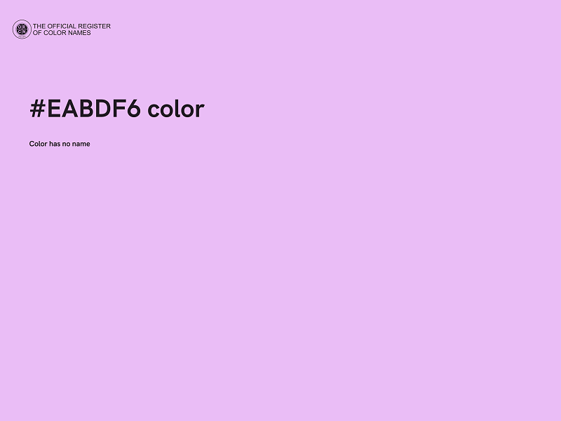 #EABDF6 color image