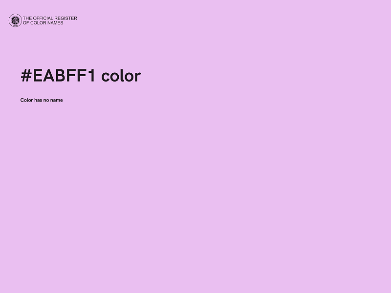 #EABFF1 color image