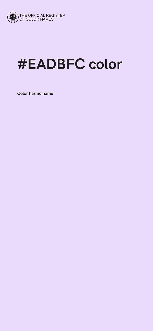 #EADBFC color image