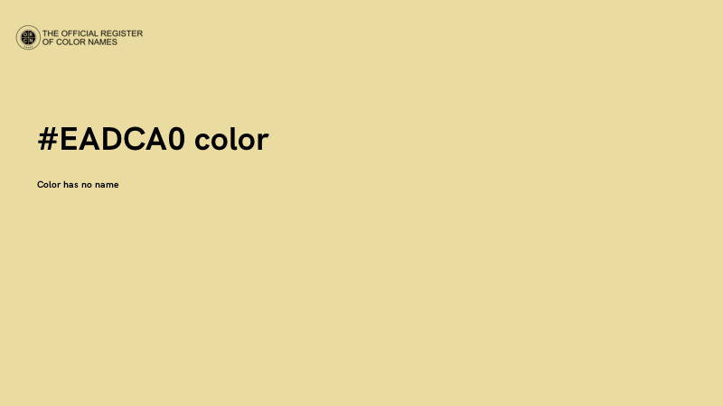 #EADCA0 color image