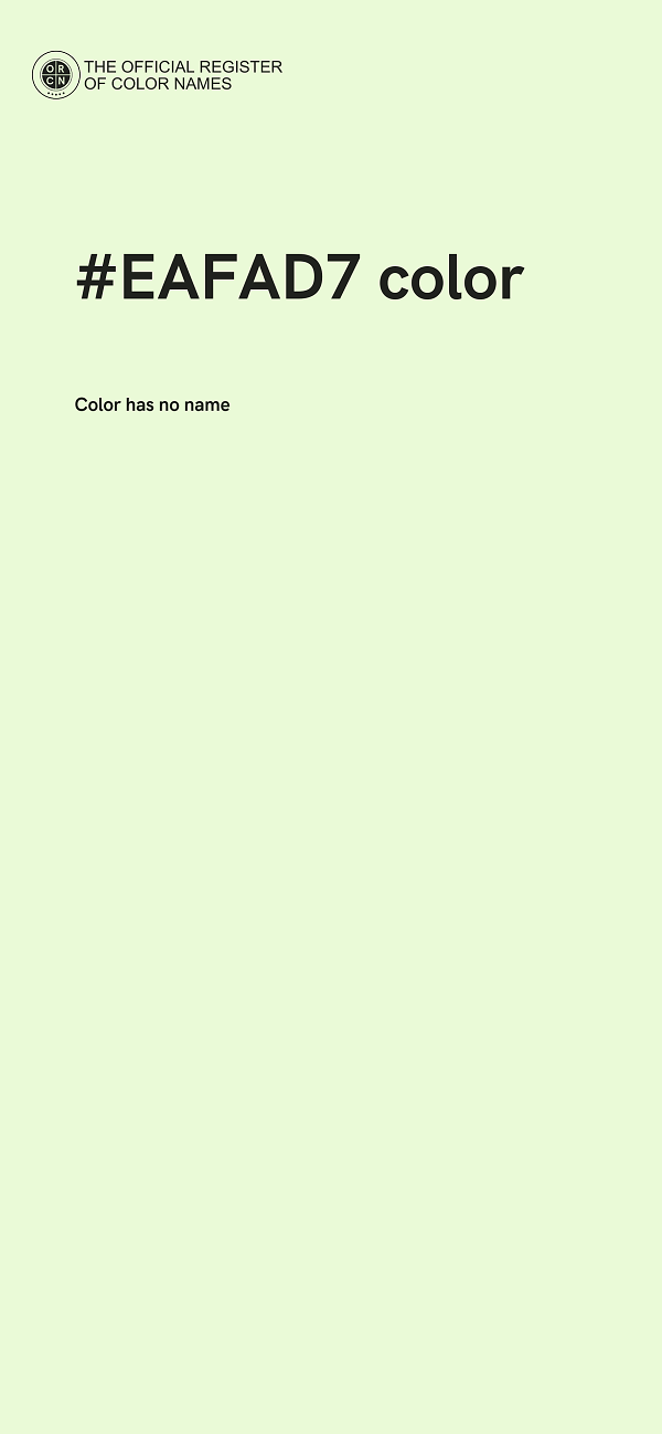 #EAFAD7 color image