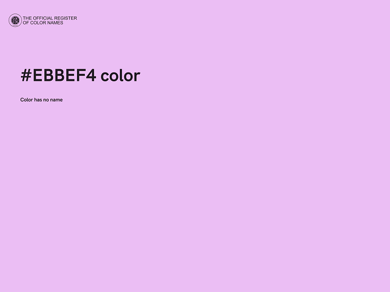 #EBBEF4 color image