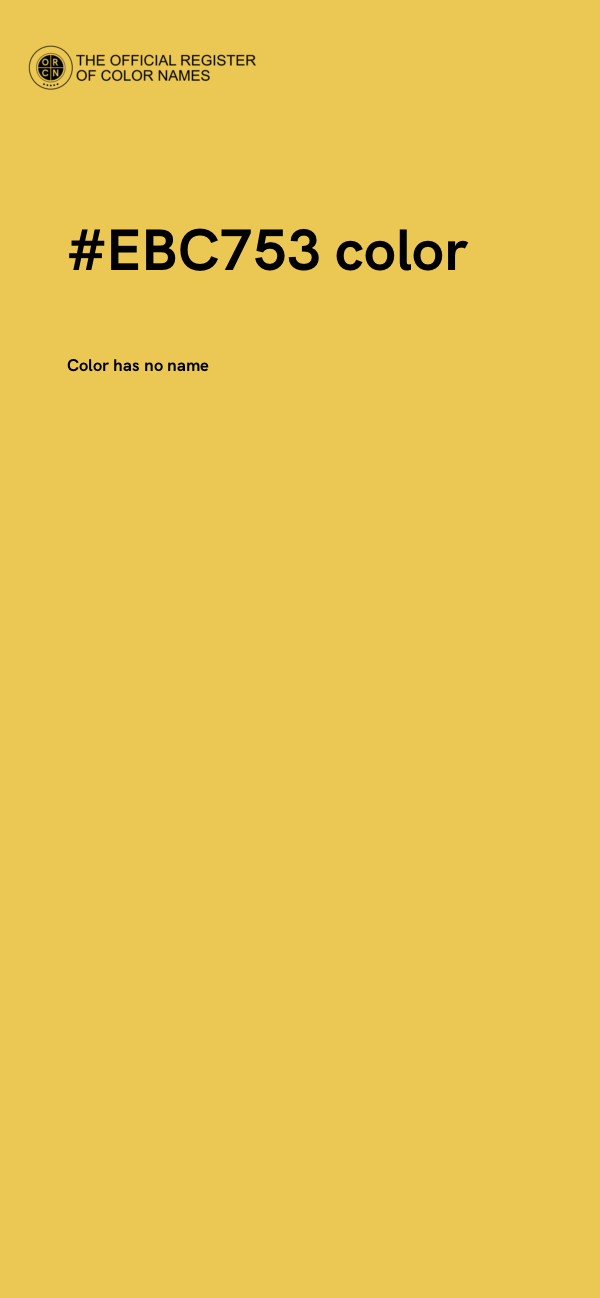 #EBC753 color image