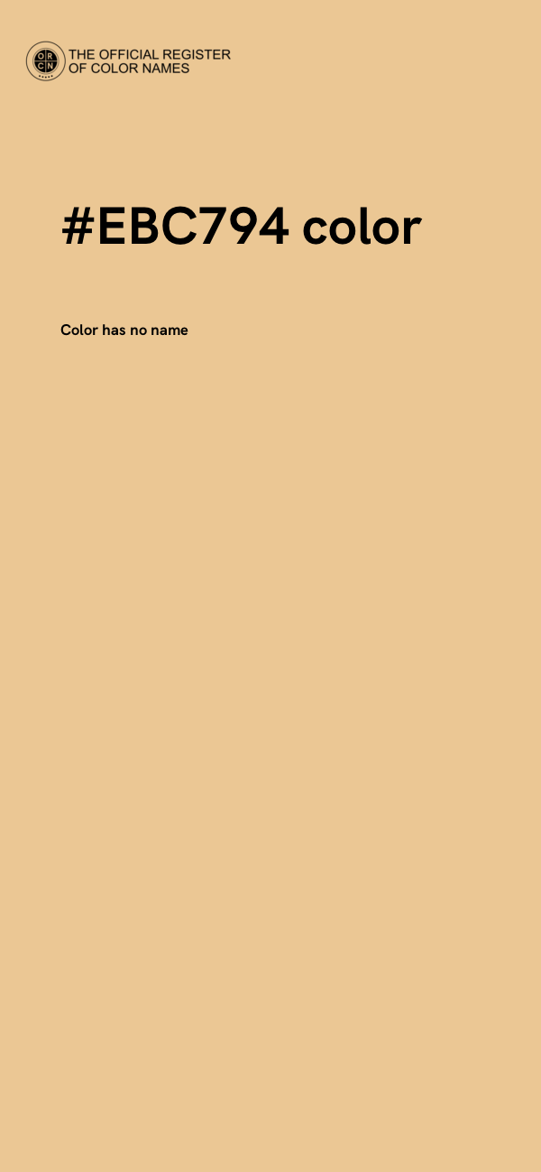 #EBC794 color image