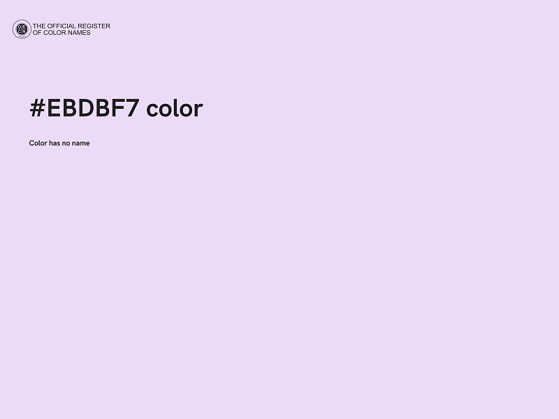 #EBDBF7 color image