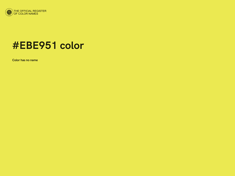 #EBE951 color image