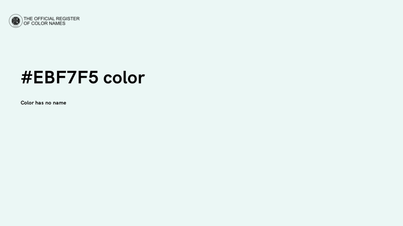 #EBF7F5 color image