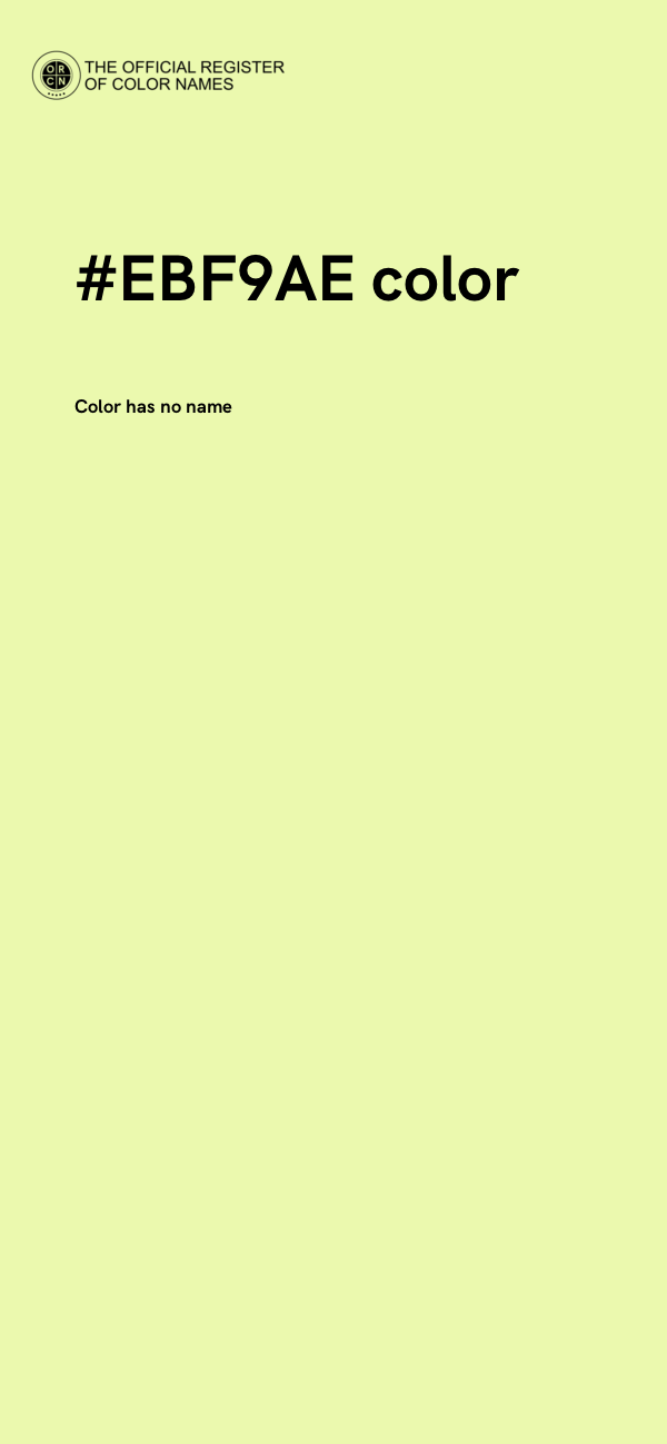 #EBF9AE color image