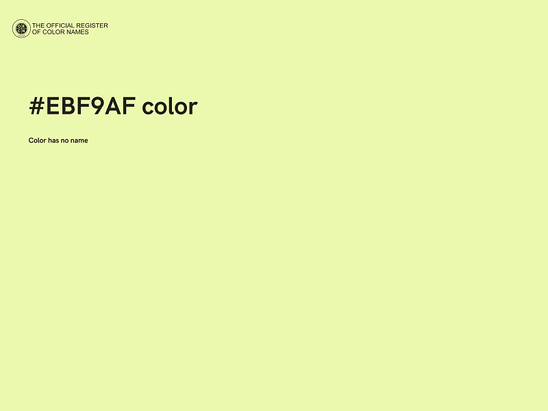 #EBF9AF color image