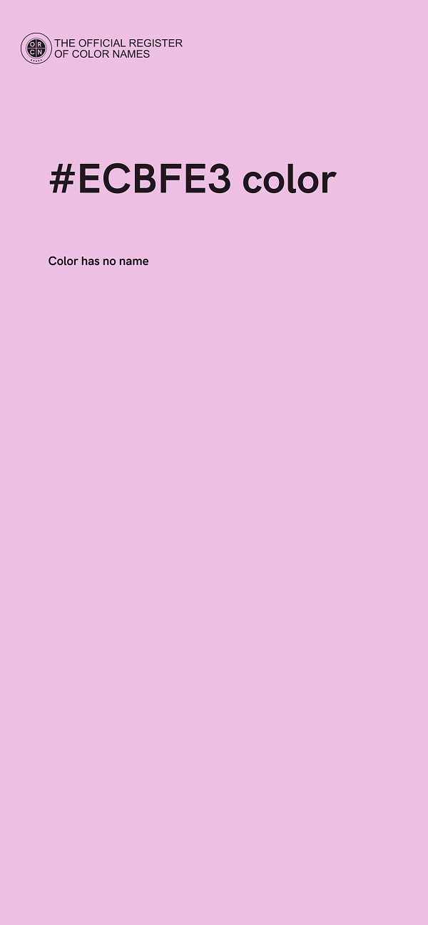 #ECBFE3 color image