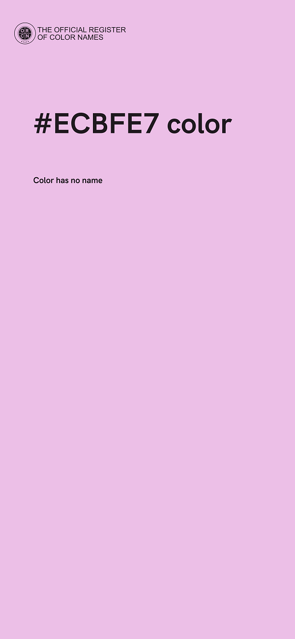 #ECBFE7 color image