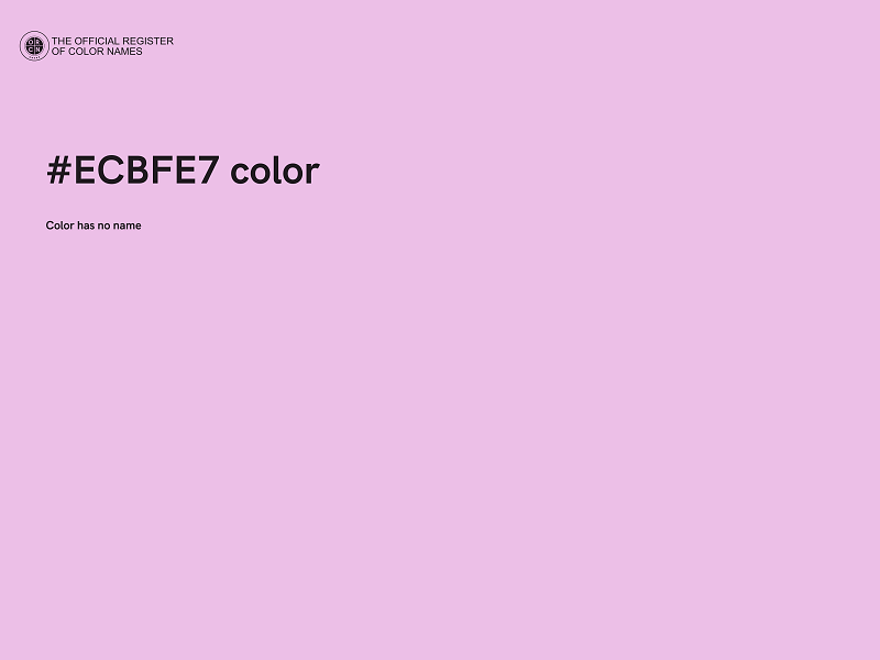 #ECBFE7 color image
