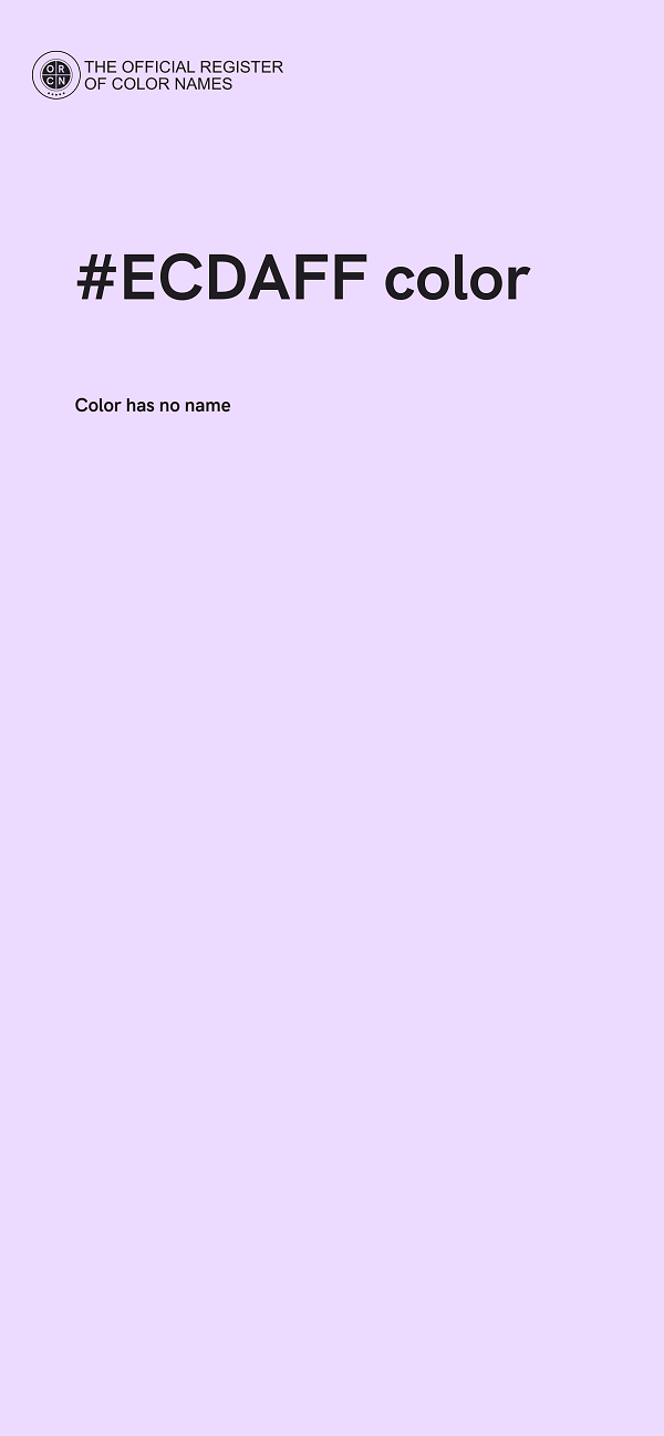 #ECDAFF color image