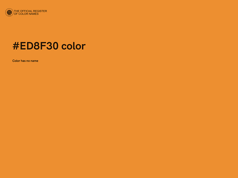 #ED8F30 color image