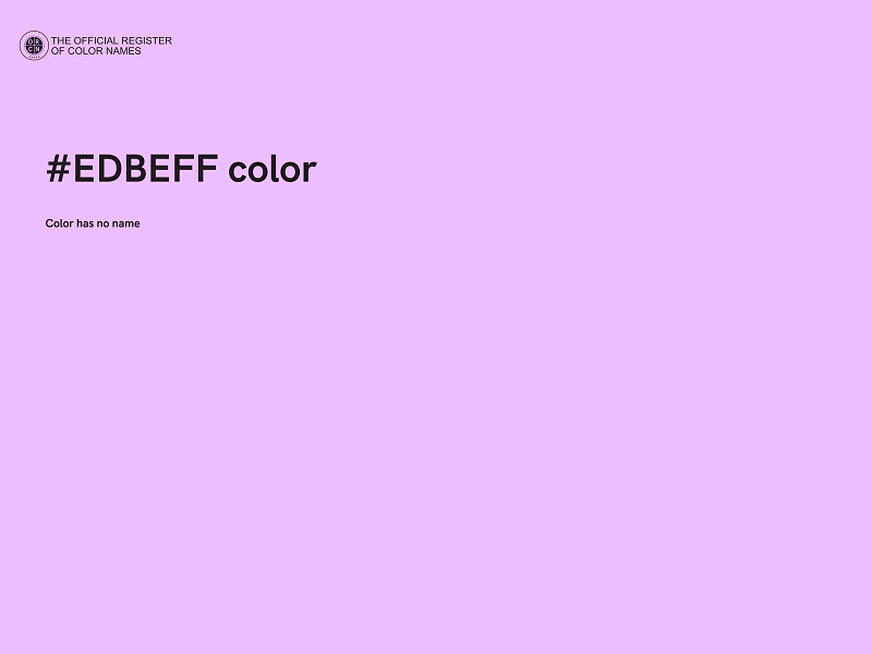 #EDBEFF color image