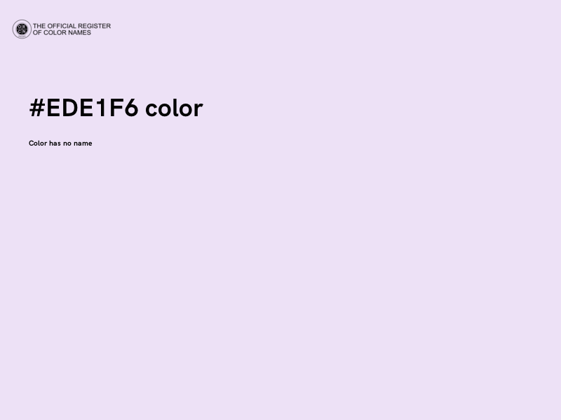 #EDE1F6 color image
