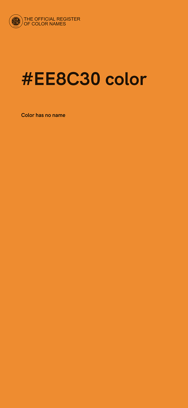 #EE8C30 color image