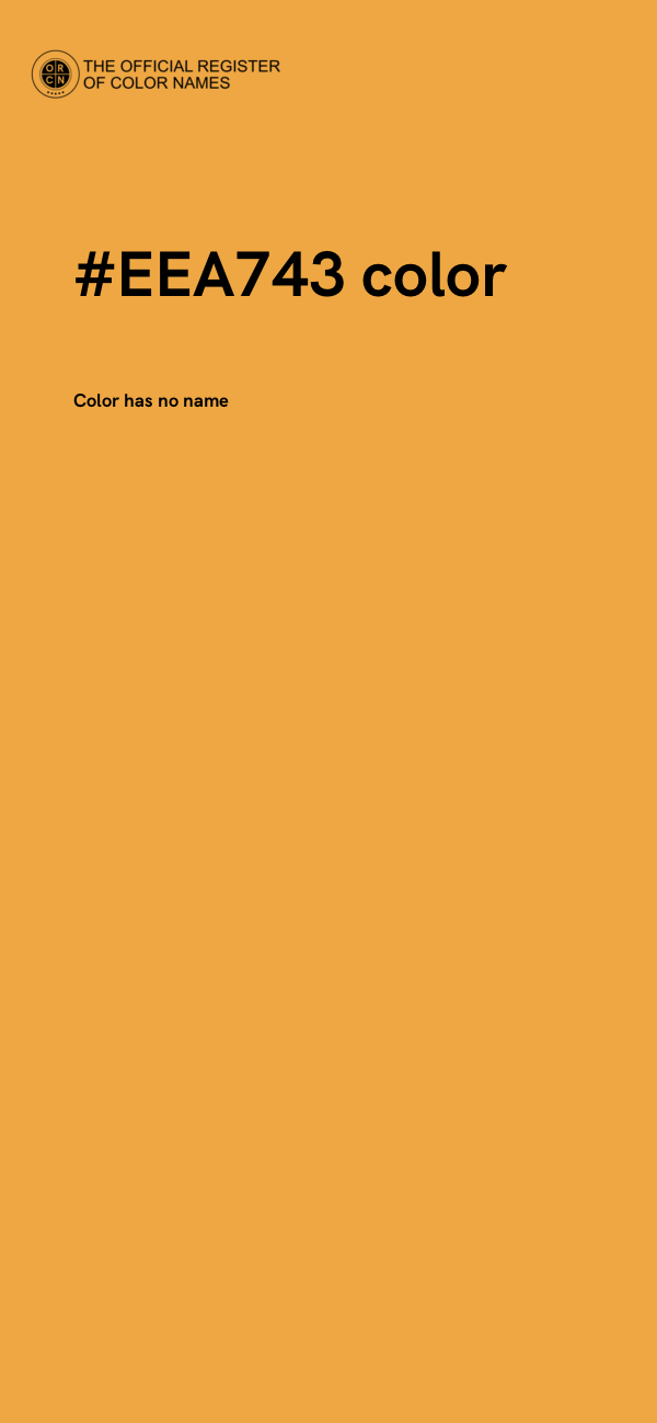 #EEA743 color image
