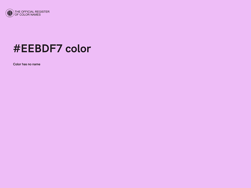 #EEBDF7 color image