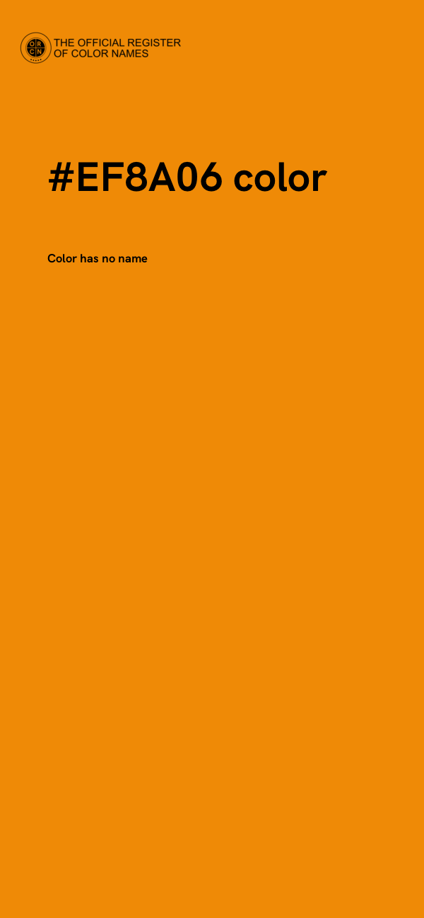 #EF8A06 color image