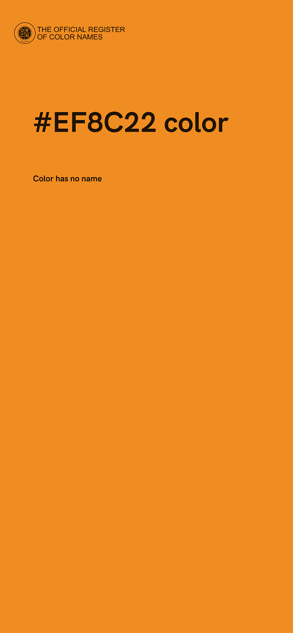 #EF8C22 color image