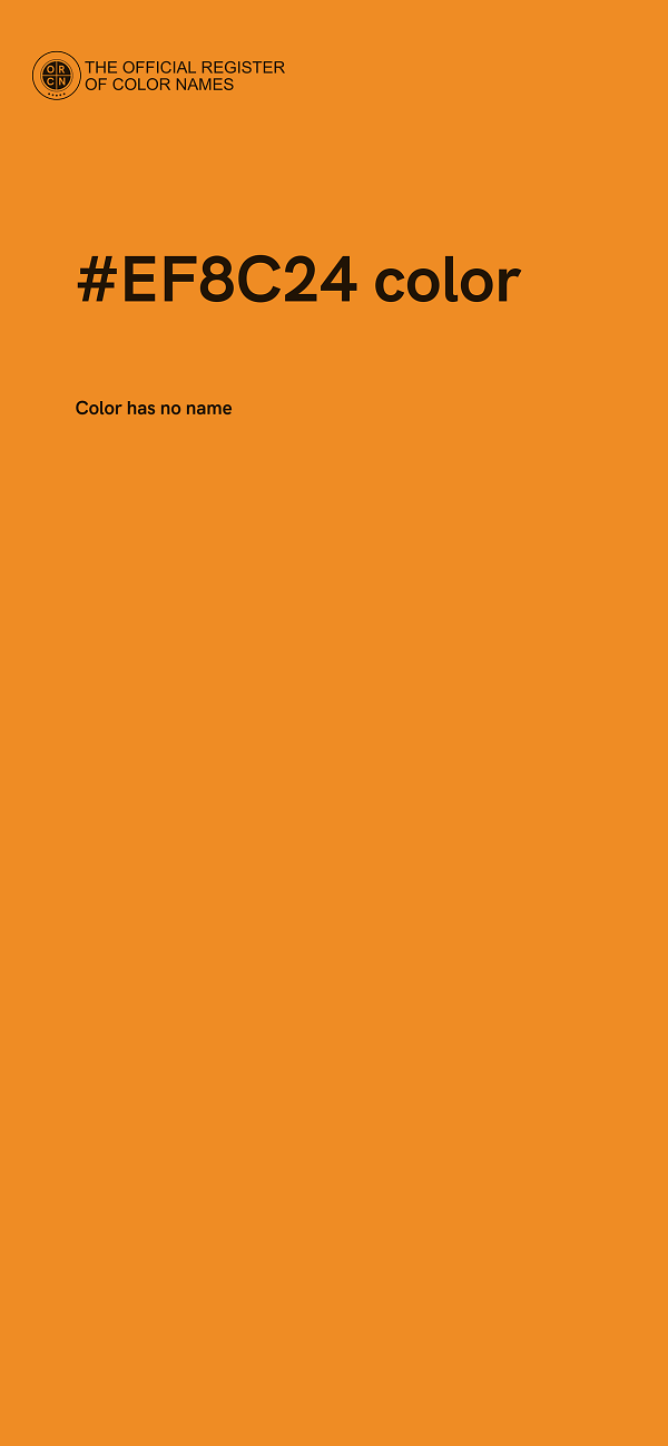 #EF8C24 color image
