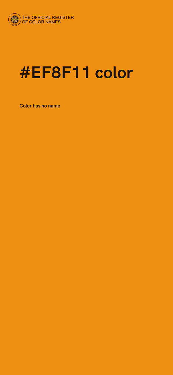 #EF8F11 color image