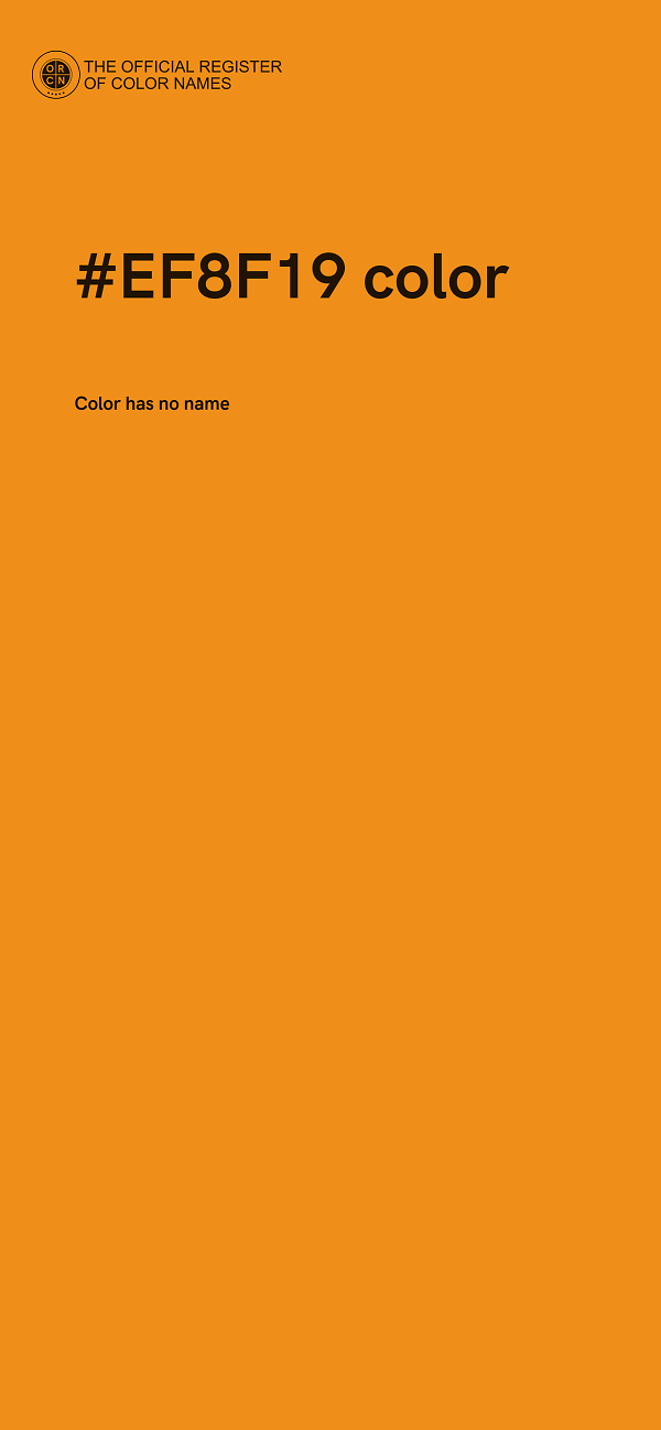 #EF8F19 color image